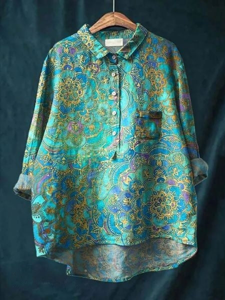 Lila | Bluza s cvjetnim uzorkom